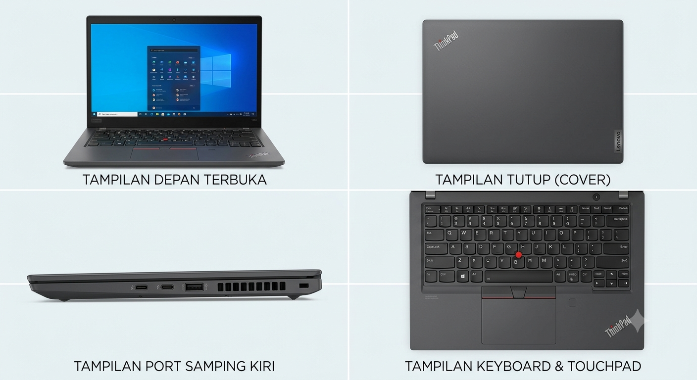 Lenovo ThinkPad X13 Core i7 Gen 10 / RAM 8GB / SSD 256GB / Layar 13.3" Full HD IPS - Ultrabook Business Class Tipis Ringan Second Mulus